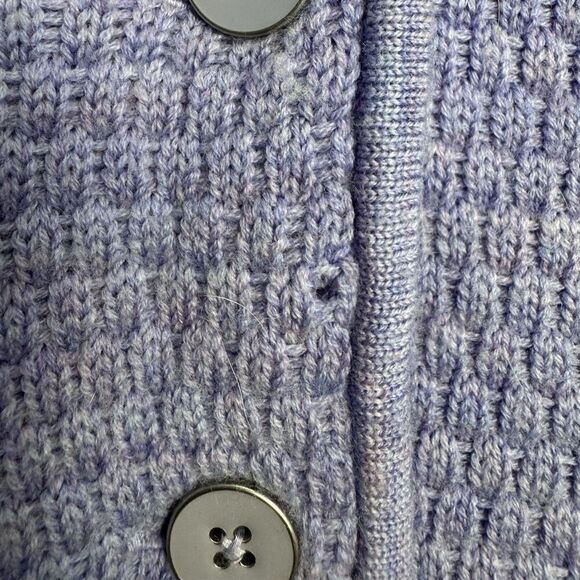 Talbots Merino Wool Cardigan Sweater Jacket Blazer Size PP Purple Classic Preppy - Picture 5 of 7
